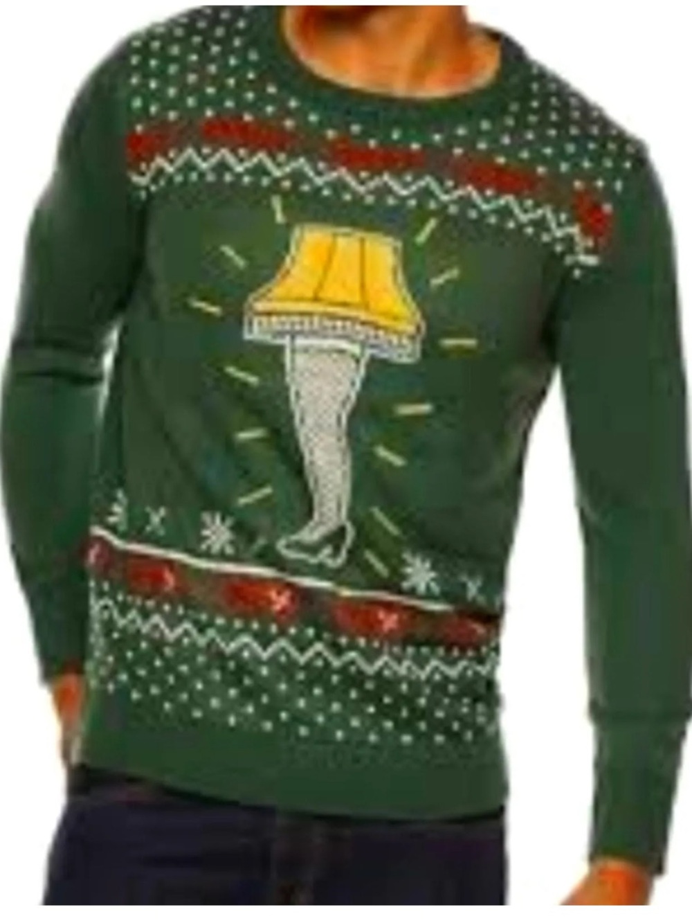 Christmas Story Fragile Leg Lamp Ugly Christmas Sweater Mens Small
